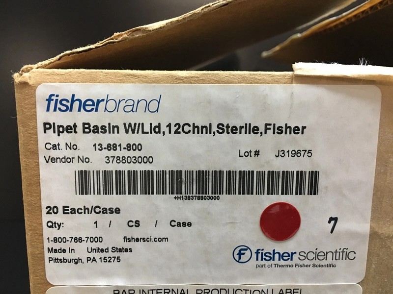 Fisherbrand Cat No 13-681-800 Pipet Basin w/lid 12 Channel Lot 13 Pieces gallery