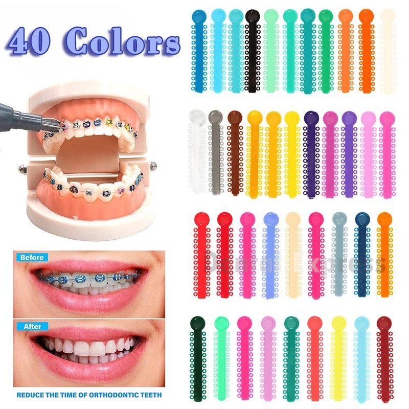 1040 Dental Orthodontic Elastic Ligature Ties Braces Elastomeric Ligating Module