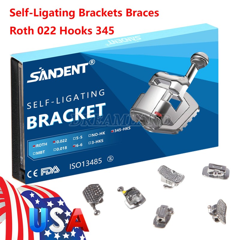 Dental orthodontic Self-ligating bracket Braces MINI ROTH.022 Hook 345 gallery