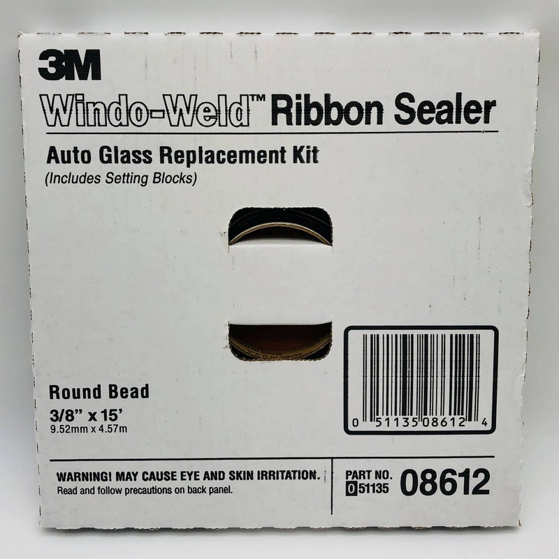 3M 08612 3M Window Weld Ribbon Sealer 3/8in X 15ft Round Auto Glass Replat Kit