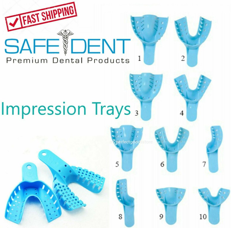Dental Impression Trays Perforated Plastic Autoclave (CHOOSE SIZE) (1 Bag of 12) gallery