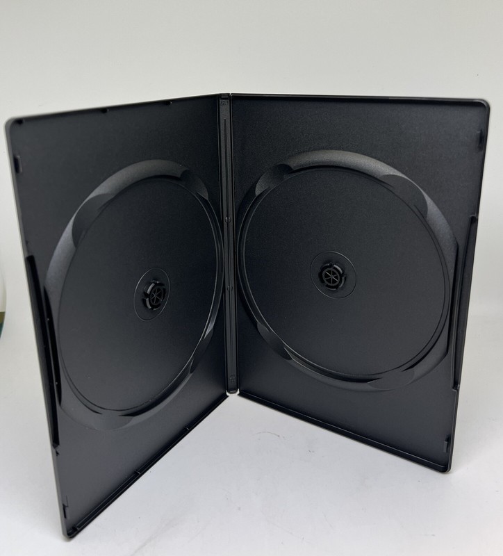 SALE! 10 NEW 9MM DOUBLE(2) DVD CASE WITH SLEEVE, BLACK,SLIM DOUBLE DVD CASE