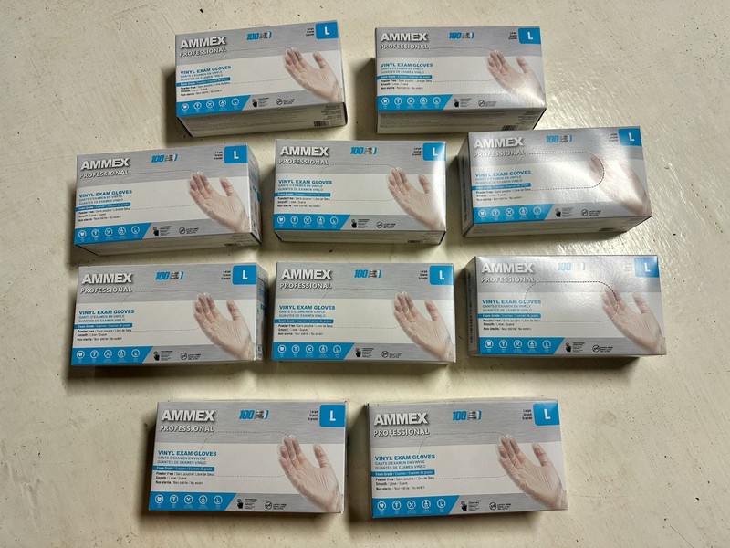 *1,000-Piece* Vinyl Exam Medical Gloves Clear Large VPF66100 Ammex Professional gallery
