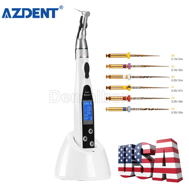 Dental LED Wireless Endodontic Endo Motor 16:1 Contra Angle/6pc NiTi Rotary File