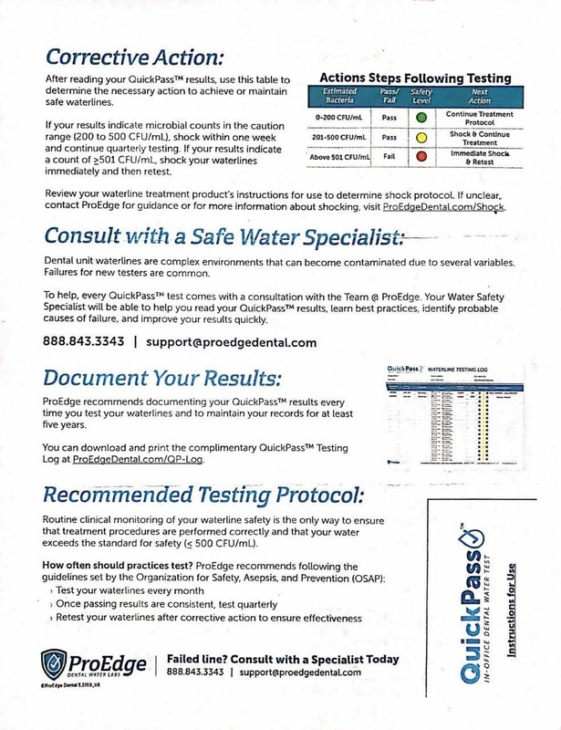 QuickPass In-Office Dental Water Test 4 Pack by ProEdge gallery