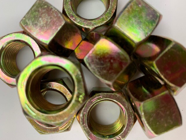 5/8-18 Hex Nut Grade 8 Yellow Zinc Plated -- 10 PCS -- NEW gallery