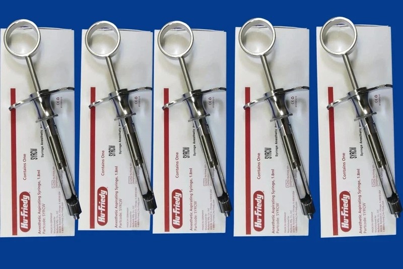 Lot of 5 Hu-Friedy CW Style Dental Anesthetic Aspirating 1.8ml Syringe SYRCW gallery