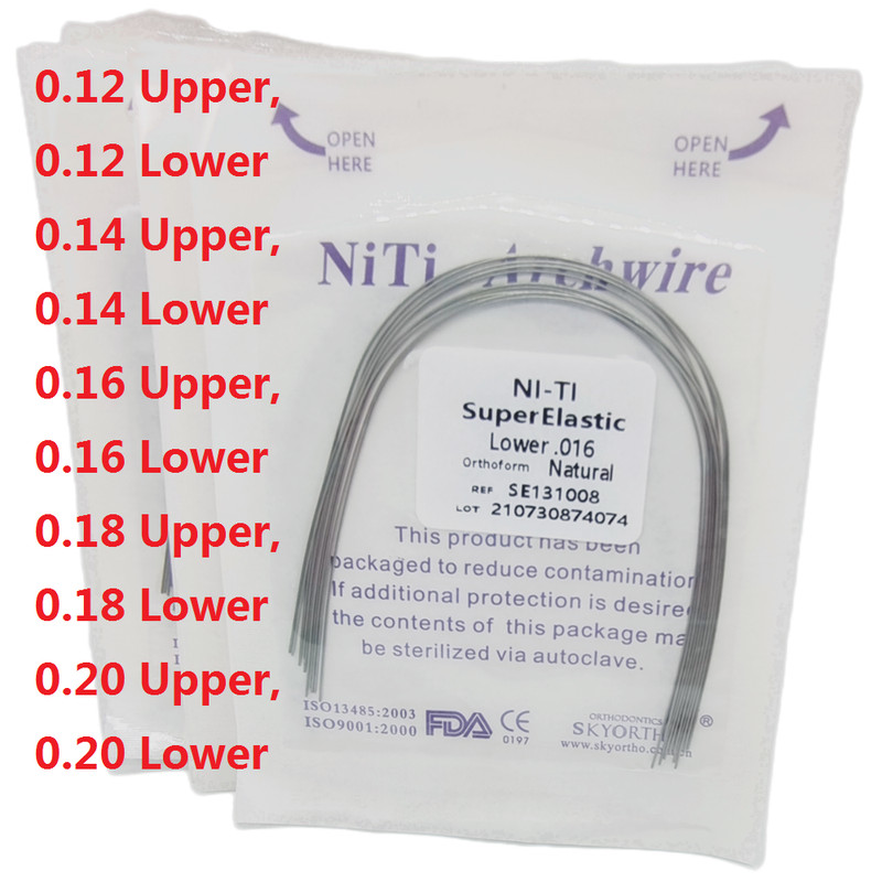 Dental Orthodontic Arch Wire Super Elastic Niti Round Rectangular Natural Form gallery