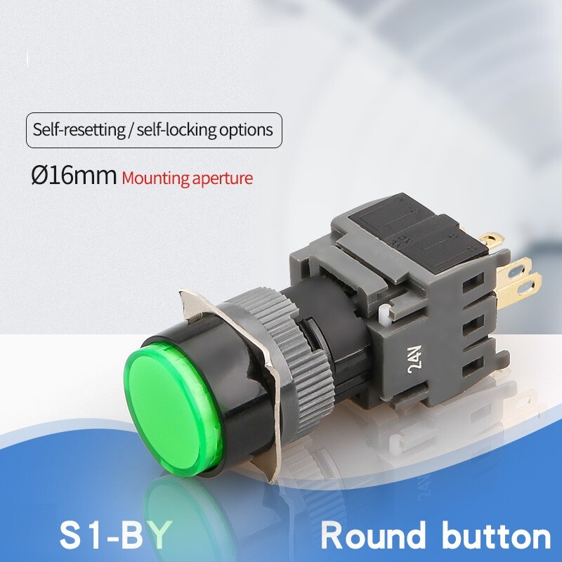 16mm 1NO1NC/2NO2NC/3NO3NC Latching ON/OFF Round Plastic Push Button Switch RoHS