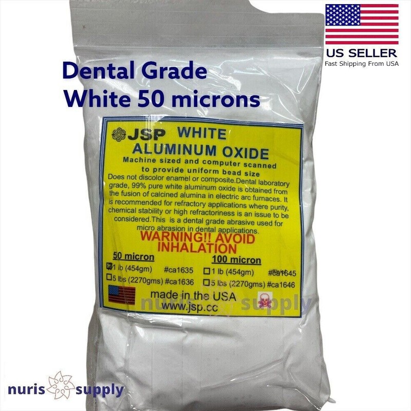 ALUMINUM OXIDE 50 micron WHITE 1 lb Polishing Blasting Media Abrasive Tumbling