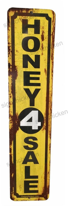 HONEY FOR SALE aluminum sign – HONEY, BEE KEEPER, HONEY FOR SALE, RUSTY LOOK
