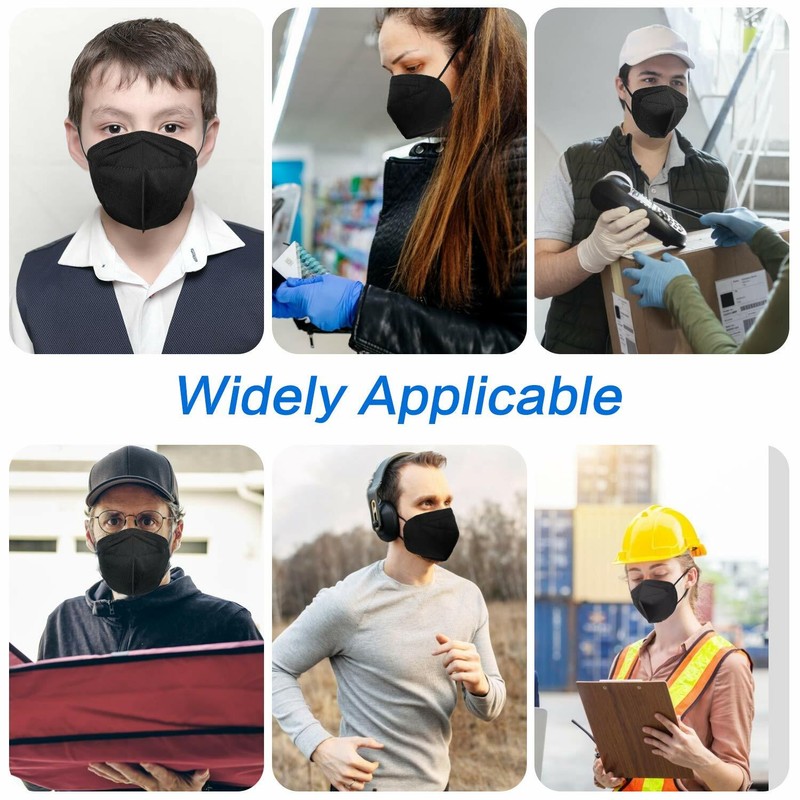 10/50/100 Pcs Black KN95 Protective 5 Layer Face Mask BFE 95% Disposable Masks gallery