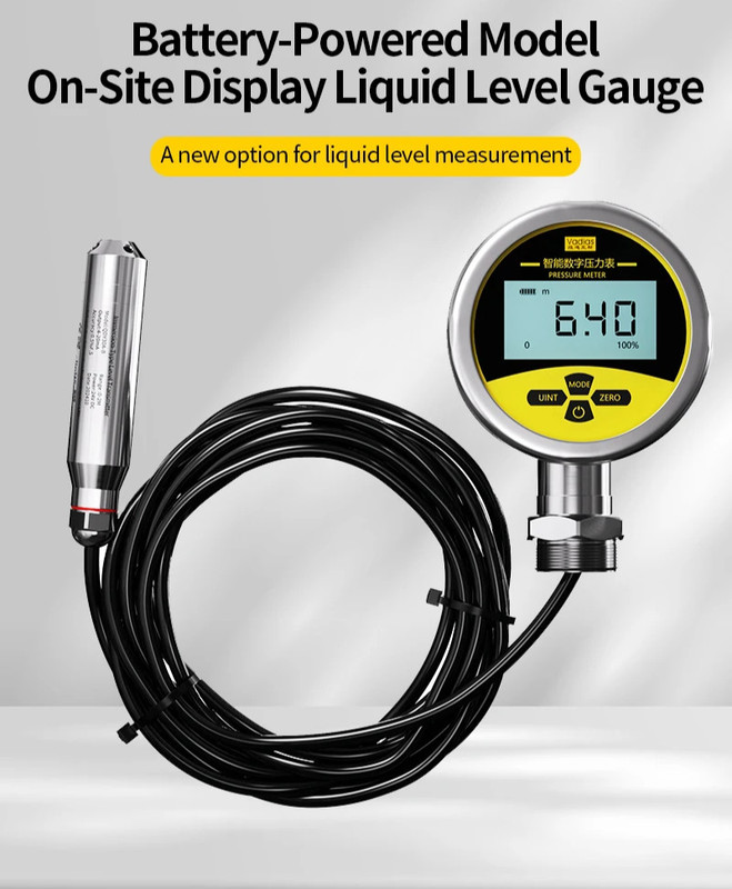 Digital Water Level Gauge 0-5m/0-10m Submersible Liquid Meter 304SS Sensor gallery