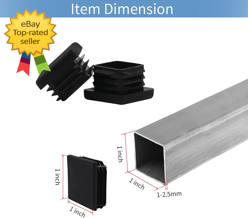 1 1X1 Square Tube End Cap Plastic Plugs 12 Pack, 1X1 1 Inch Square Tubing Plug 1 gallery