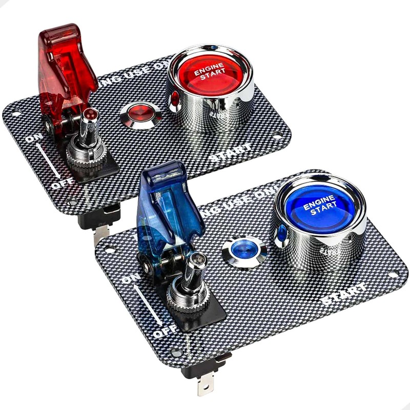 12V Racing Car Ignition Switch Panel Engine Start Push Button Red LED Light gallery