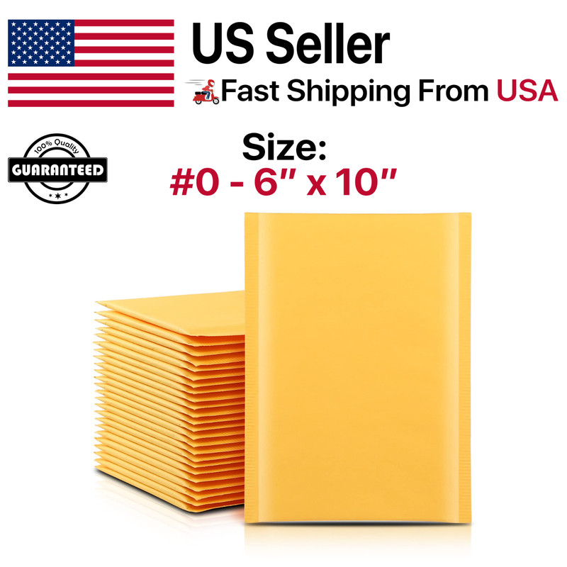 #0 6×10 (6×9) Kraft Bubble Mailers Padded Envelopes Mailing Shipping Bags