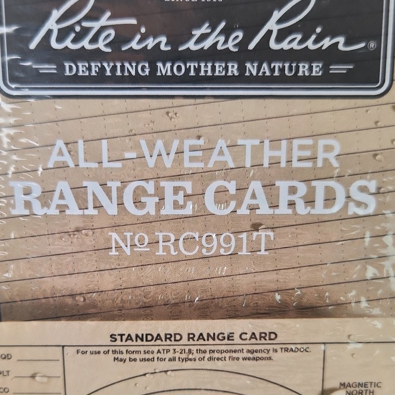 Rite in the Rain All-Weather Range Cards No. RC991T Half-Fold 3 x 5 in gallery