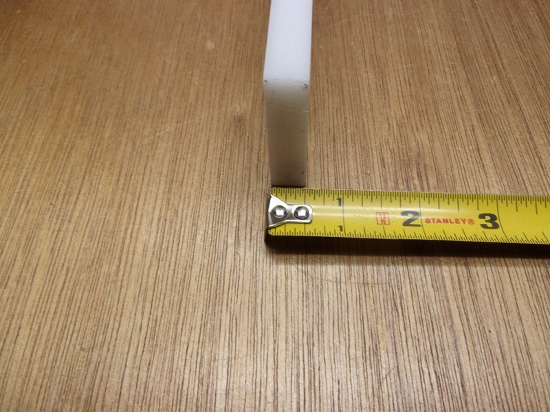 UHMW PE 1/2" X 2" X 8" White Opaque Rectangular Flat Bar Stock USASealing gallery