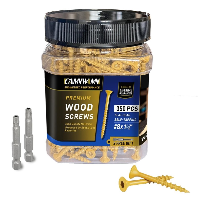 Deck Screws x 1-1/2", 350 PCS, Wood Screws 1-1/2 Inch, Epoxy Coated, Rust Res... gallery