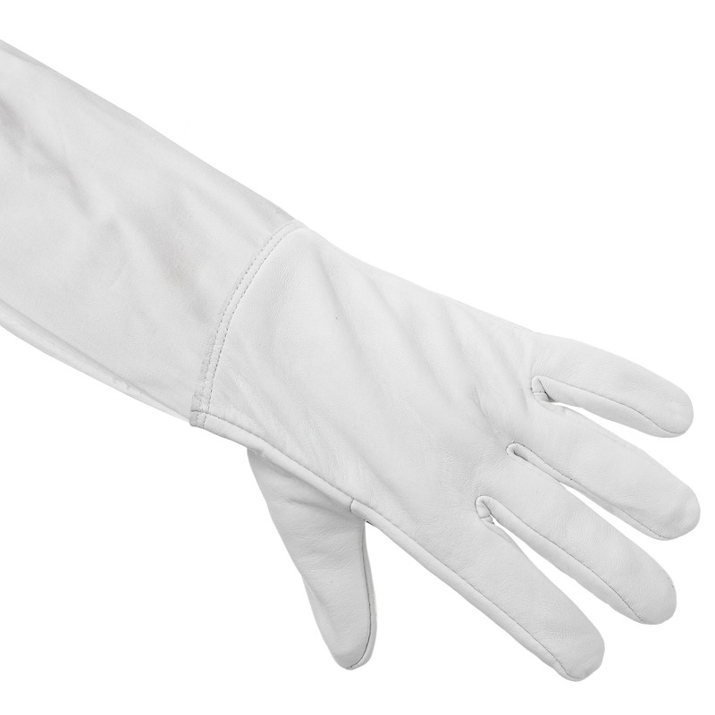 Beekeeping Gloves Goatskin Leather, Canvas Long Sleeves with Elastic Cuff, Med gallery