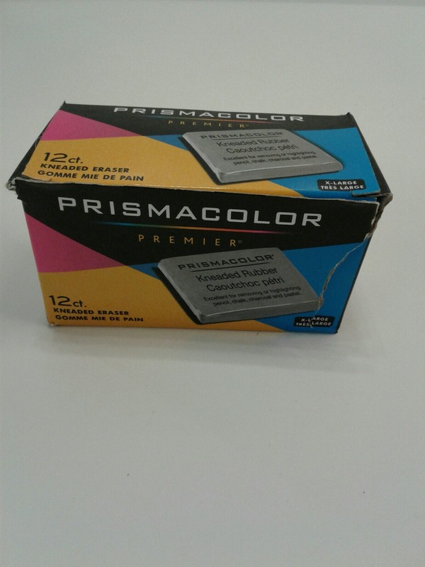 Prismacolor Premier X -Large Kneaded Eraser, 2 x 2 Inches, Gray, Pack of 12