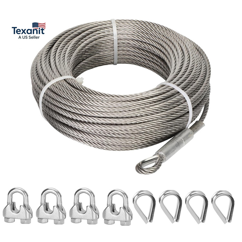 1/2″ Stainless Steel Cable 100FT, 7X19 Strands Wire Rope Cable, 23000 Lbs Breaki