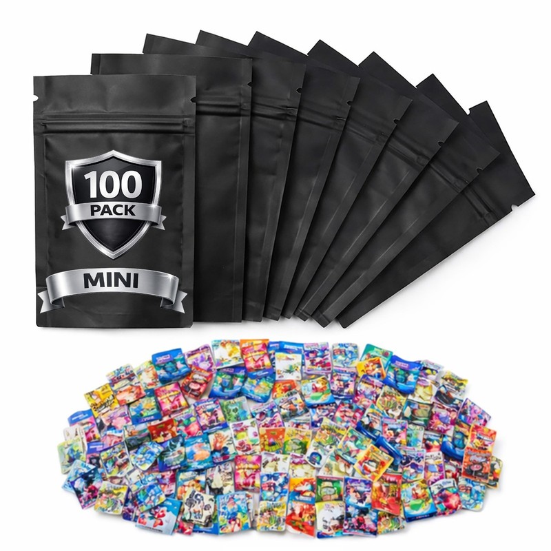 100 Pack 1g Mylar Bags Assorted Designs Smell Proof Resealable Zip Pouches gallery