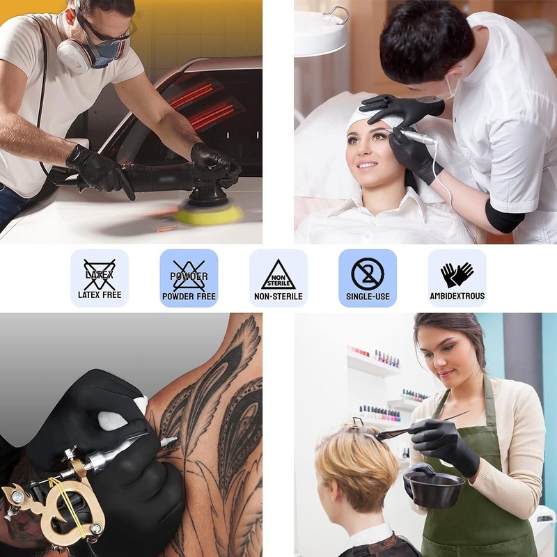 GP CrGP Craft Black Nitrile Gloves Disposable Latex-Free (100/count) 5 Mil Thick gallery