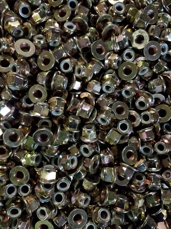 (10) M10-1.25 or 10mm Metric Hex Flange Stop Lock Nut / Nylon Insert ,Class 8 gallery
