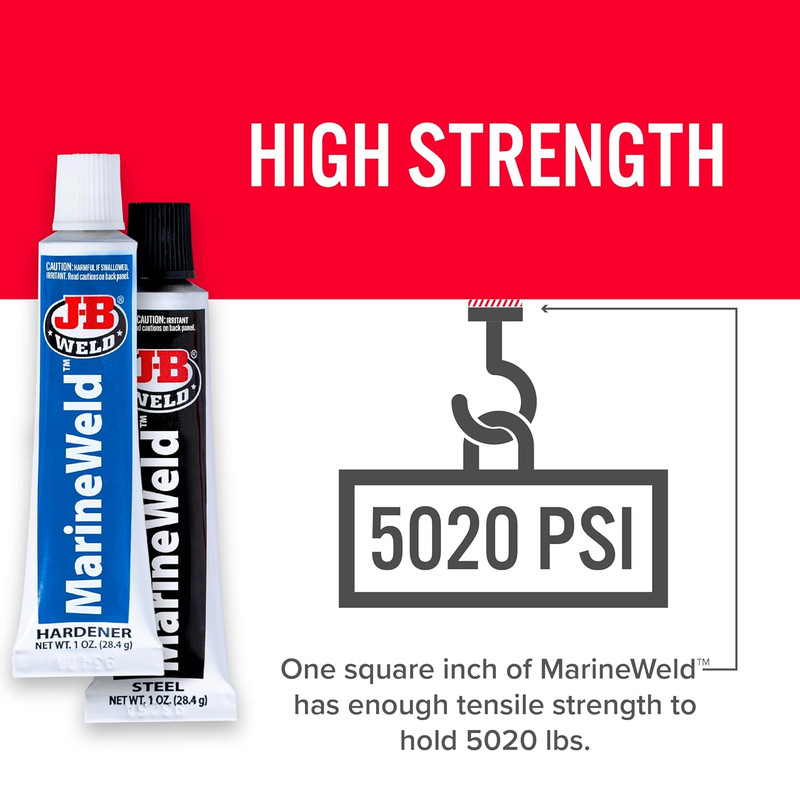 JB Weld MarineWeld Epoxy 2oz Waterproof Strong Bond Repair Adhesive gallery