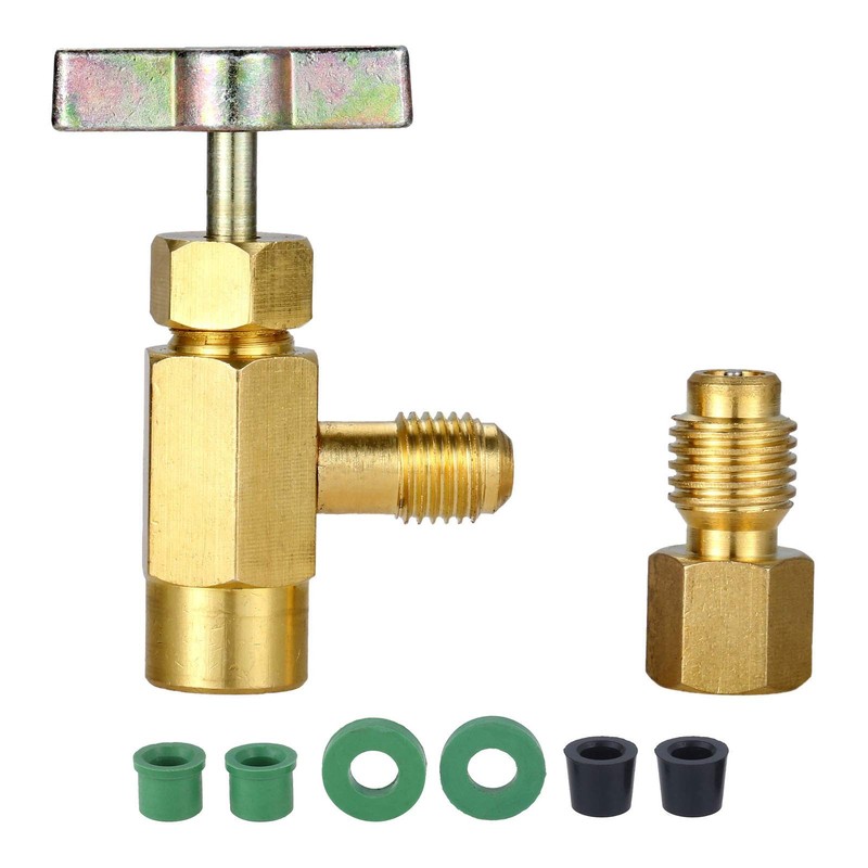 R134A Can Tap, Puncture R134a Refrigerant Dispenser with Tank Adapter for 1/4…