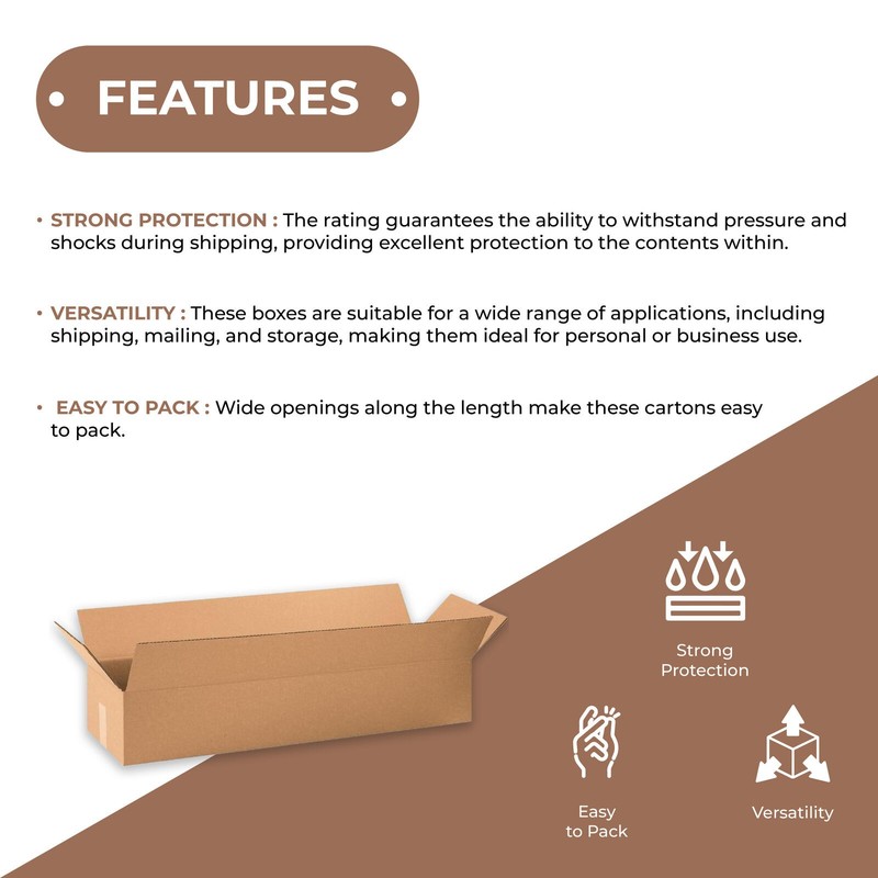 36 x 6 x 6" ECT-32 25 Pack Kraft Corrugated Boxes gallery