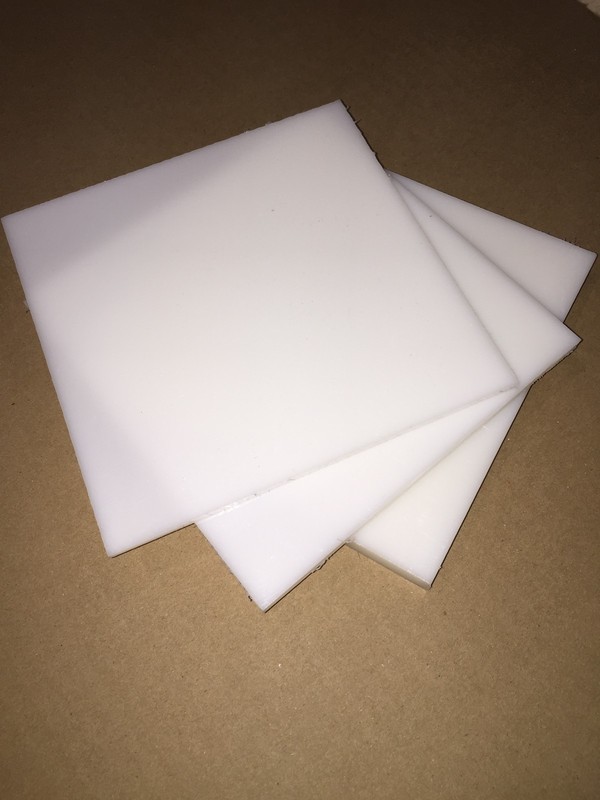 (1 pk) Natural HDPE Plastic Sheet 1/8″ x 12″ x 12″ (.125″)