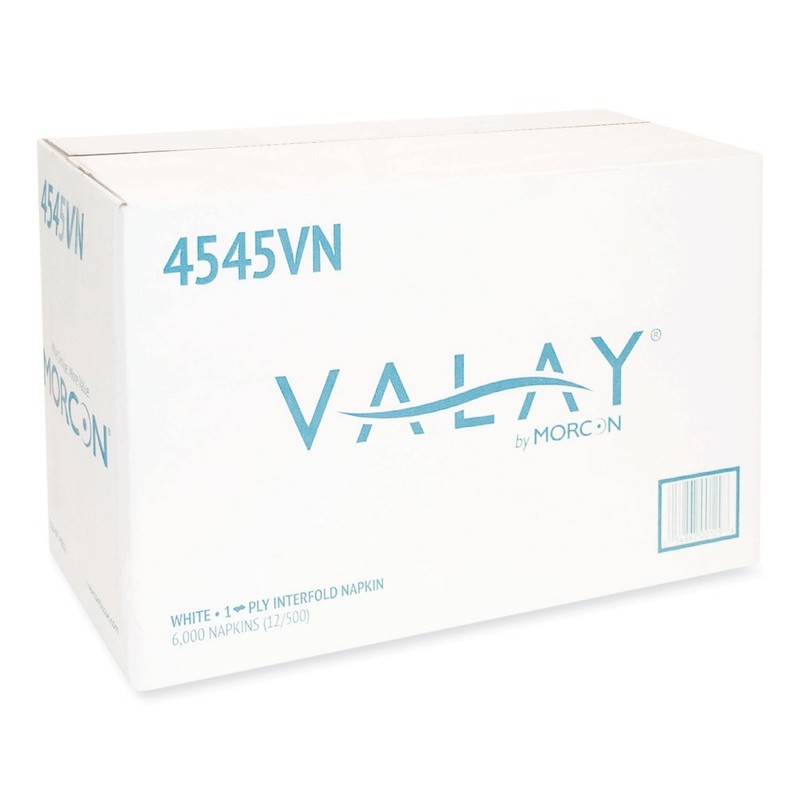 Morcon Paper 4545VN Valay 6.5" x 8.25" Interfolded Napkins - Wht (6,000/CT) New gallery