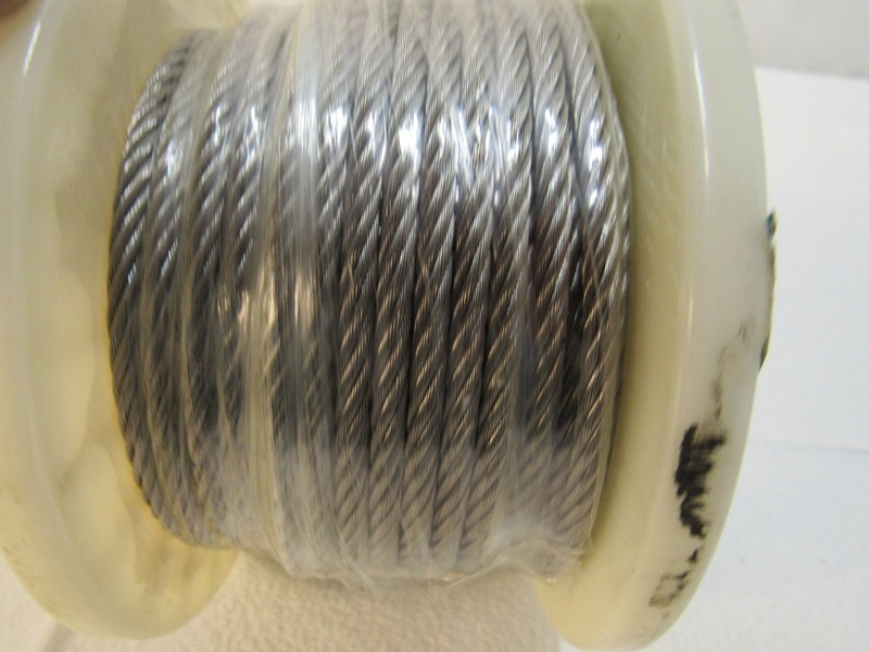 Stainless Steel Wire Rope Cable 3/16" 7*19 x 75' Spool gallery