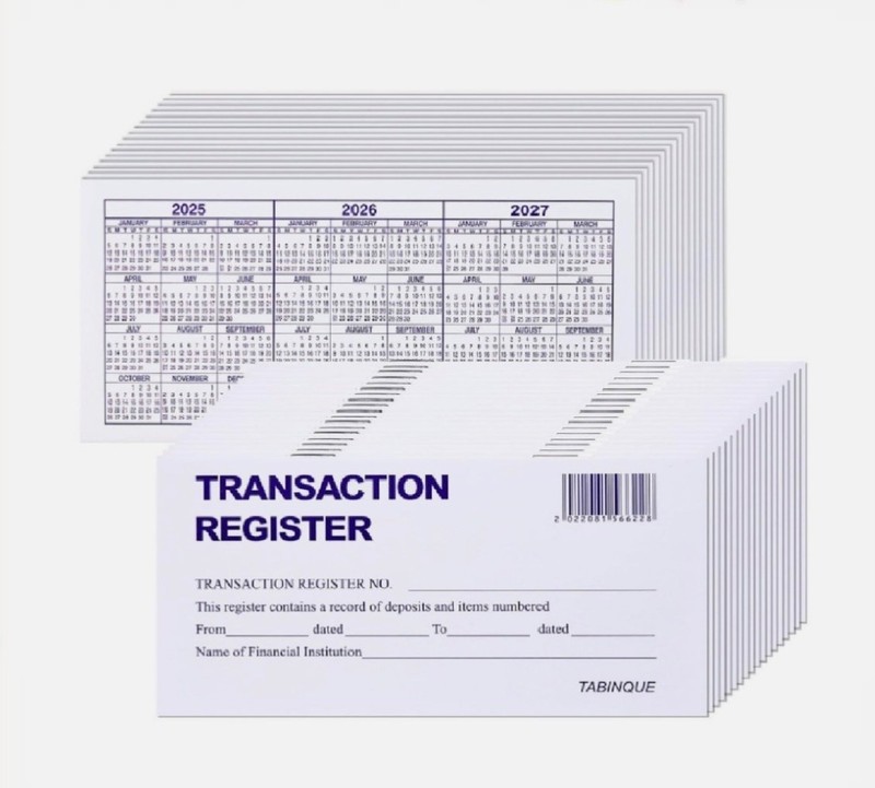 24 PCS Check Registers for Personal Checkbook, Easy to Read Checkbook Register