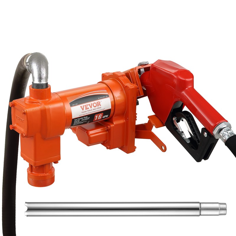 VEVOR Fuel Transfer Pump Gasoline Pump 16GPM 12V with Hose & Nozzle for Diesel