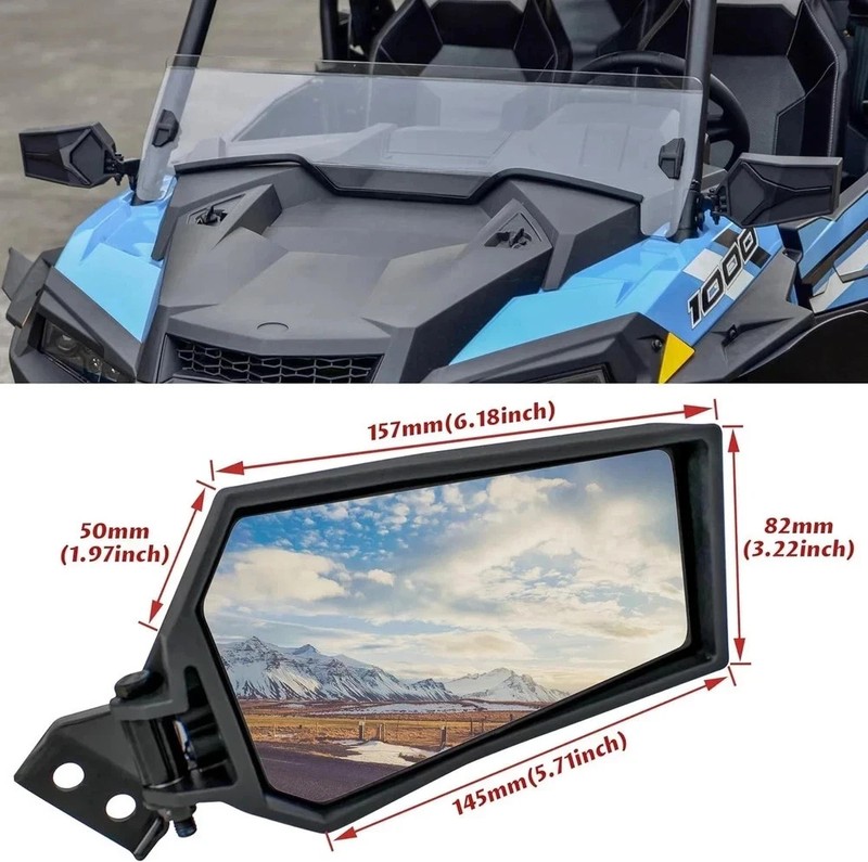 Adjustable Rearview Side Mirrors for Polaris RZR XP 1000 14-23, Folding Clear Re gallery