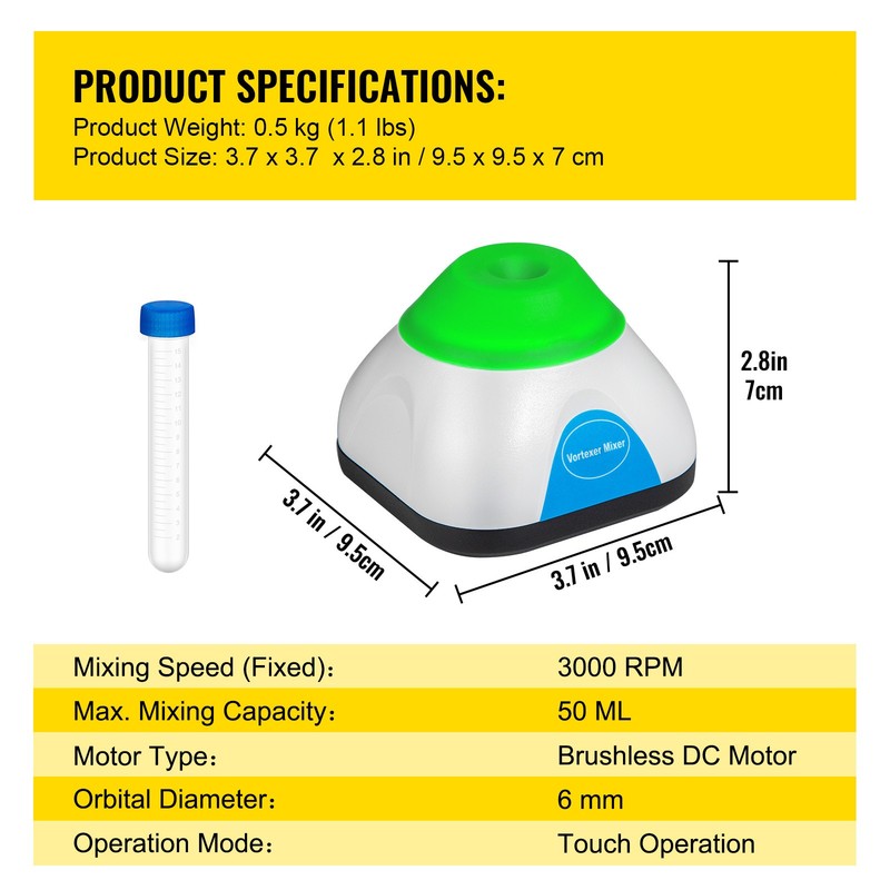 Mini Vortex Mixer Lab Vortex Mixer Shaker 3000RPM 50ML for Lab Paint Ink gallery