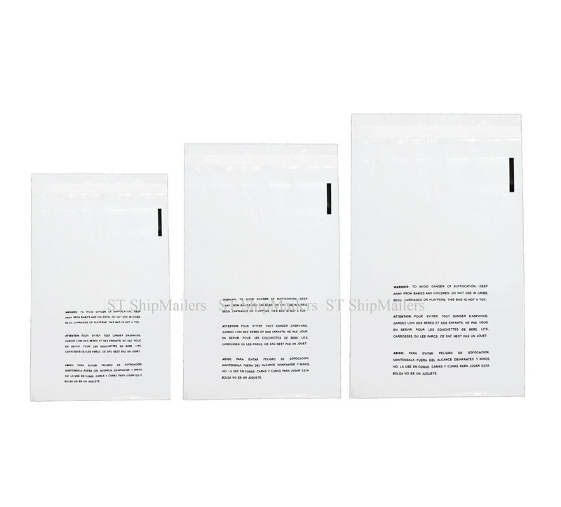Clear Bags Suffocation Warning Self Seal Merchandise Bag 1.5 Mil -ST ShipMailers