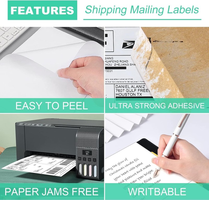 Shipping Labels 8.5x5.5 Half Sheet Self Adhesive 2 Per Sheet for Inkjet & Laser gallery