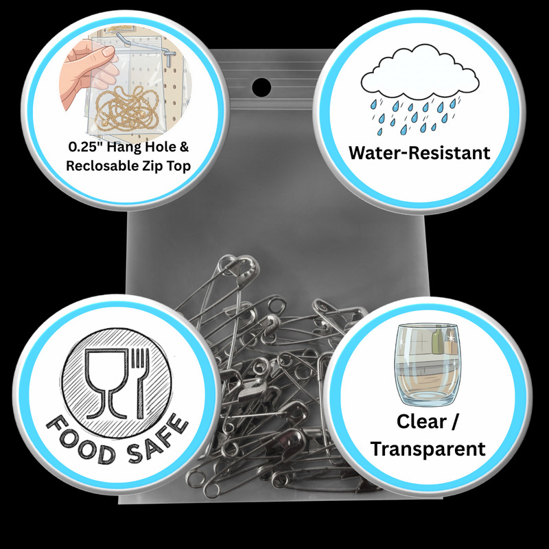 4000 Clear Reclosable Plastic Poly Zipper Bags with Hang Hole 10" x 12" 2 Mil gallery