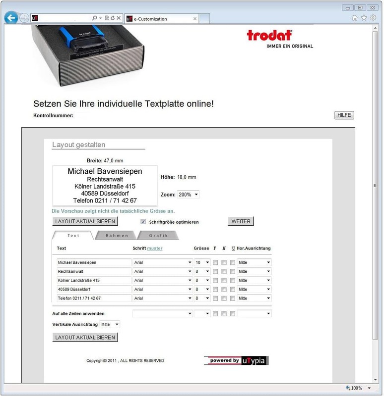 Trodat 4911 Custom Address Stamp - 9/16" x 1-1/2" - Multiple Ink Colors Availabl gallery