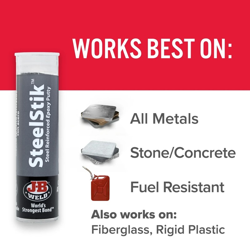 J-B Weld 8267 SteelStik Steel Reinforced Epoxy Putty Stick - 2 oz. gallery