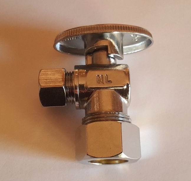 (54) 5/8″ OD X 3/8″ OD 1/4 TURN COMPRESSION ANGLE STOP VALVE FULL PORT LEAD FREE