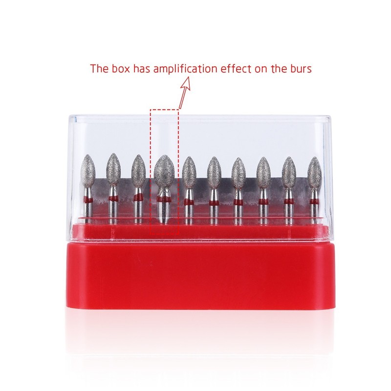 USA AZDENT Dental Diamond Burs Football Shape FG Burs Fine 379-023F/368-023F Red gallery