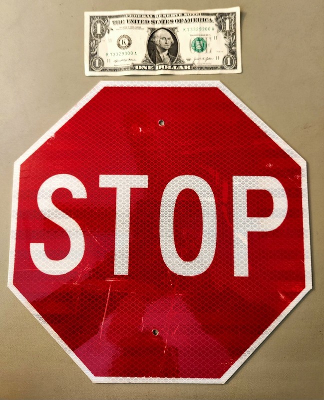 Genuine New Mexico Mini Metal STOP Sign Red 11 x 11 inch Traffic Control Safety