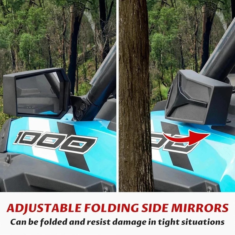 Adjustable Rearview Side Mirrors for Polaris RZR XP 1000 14-23, Folding Clear Re gallery