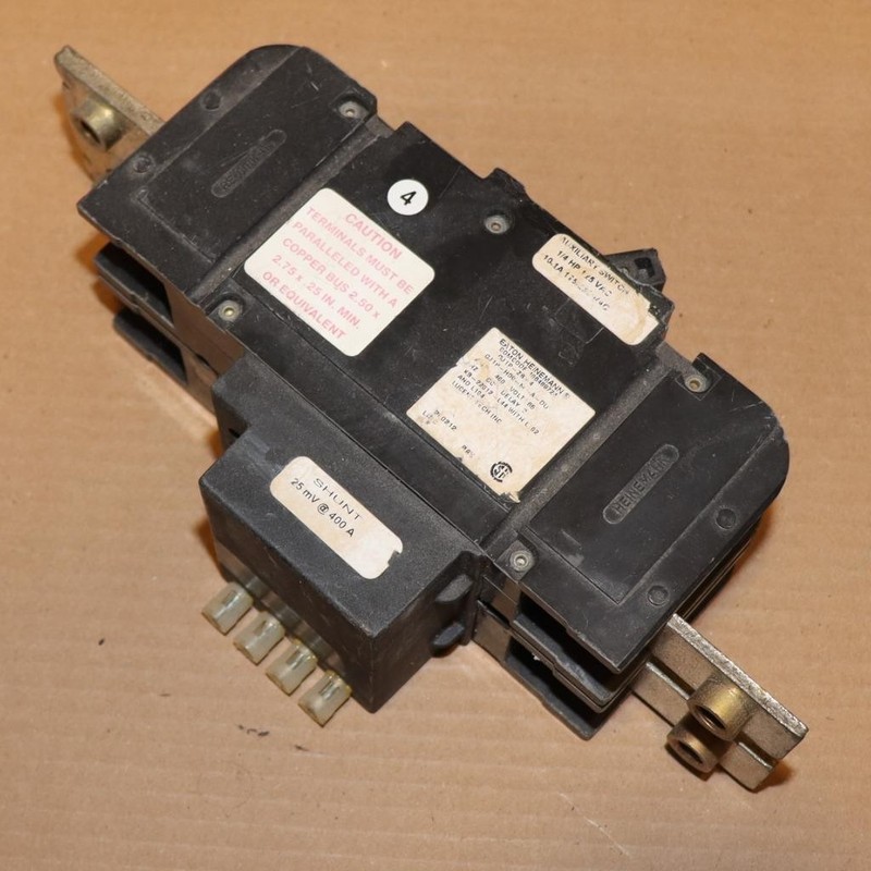 Heinemann Eaton GJ1P-Z8-4 400A Circuit Breaker GJ1P-H99-M-A-DU 2 Pole 400 Amp