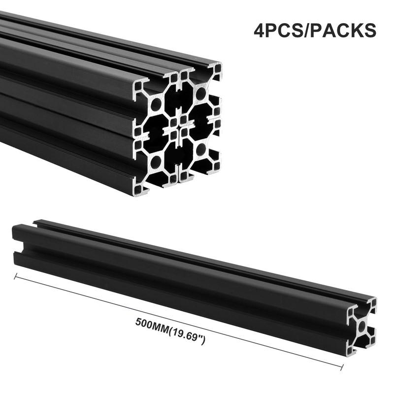Seekliny 3030 Aluminum Extrusion TSlot 500mm Black 4 Pack European Standard 3... gallery